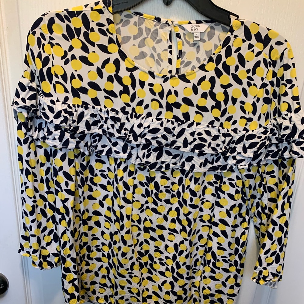 Yellow & blue blouse